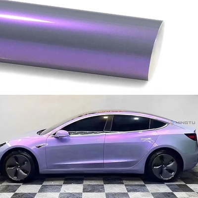Afneembare kleefmiddel Mingtu Grijs tot paars vinyl wrap Glossy Car Wrap Vinyl Roll voor Auto DIY Vehicle Film