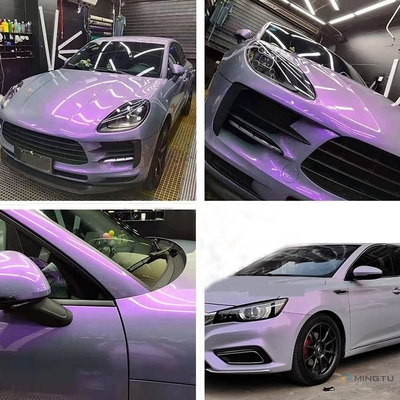 Afneembare kleefmiddel Mingtu Grijs tot paars vinyl wrap Glossy Car Wrap Vinyl Roll voor Auto DIY Vehicle Film