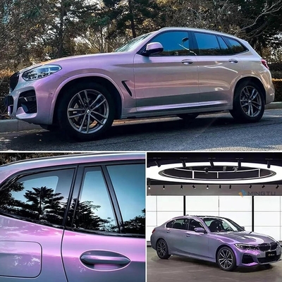Afneembare kleefmiddel Mingtu Grijs tot paars vinyl wrap Glossy Car Wrap Vinyl Roll voor Auto DIY Vehicle Film
