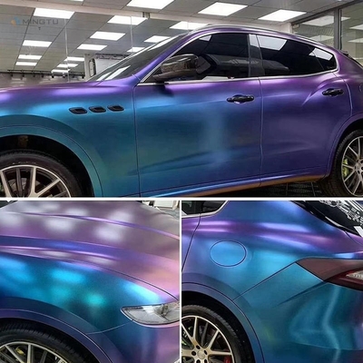 Stretchable Air Release Automotive Vinyl Wrap in Glossy Metallic Kameleon Purple Blue