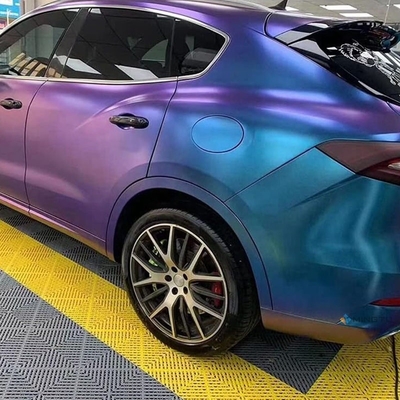 Stretchable Air Release Automotive Vinyl Wrap in Glossy Metallic Kameleon Purple Blue