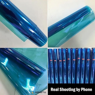 Chameleon tint 85% VLT warmte-isolatie vensterfilm 1*30M Blauw Paarse venster tint film