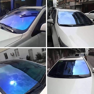 Aangepaste kleurrijke auto-ruitfilm Nano-keramische voorruit tint Rood VLT 83% warmte-isolatie